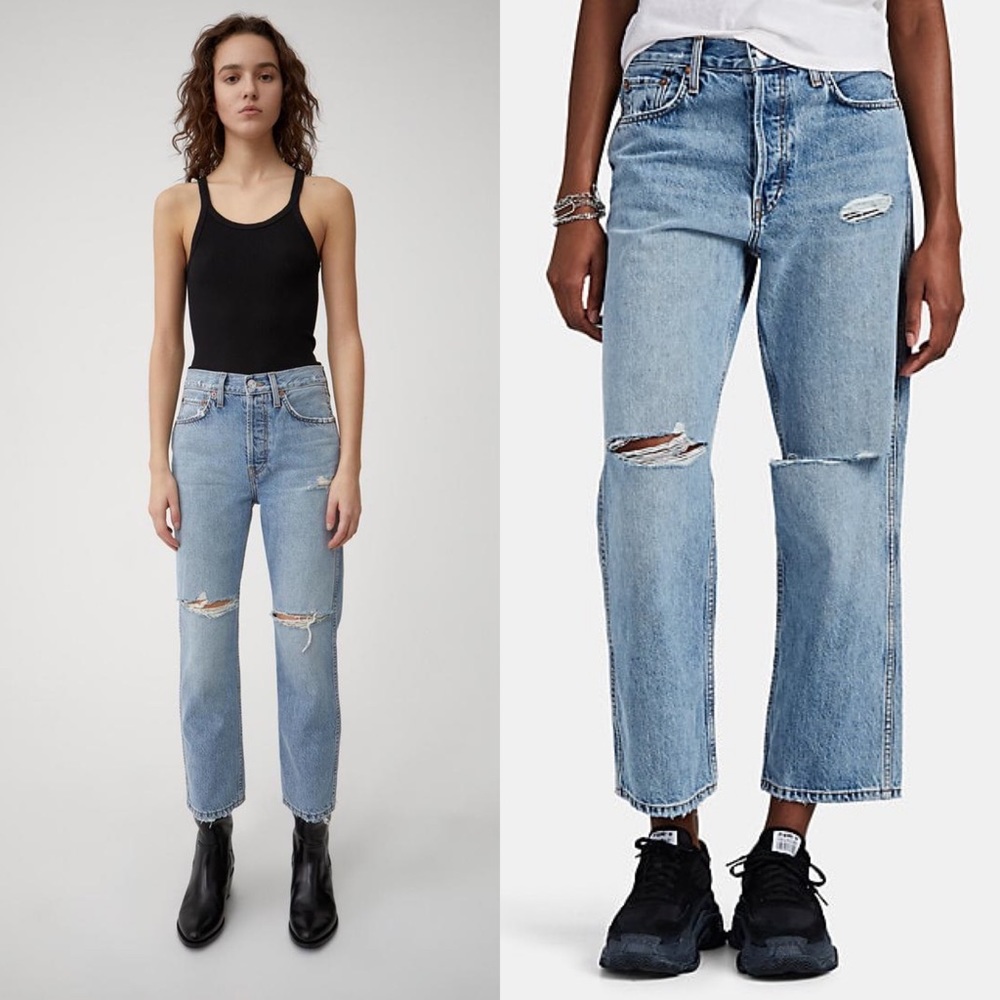 Re/Done Low Slung Crop Jeans - Picture 2 of 6